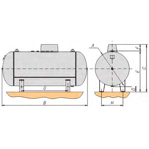 Газгольдер наземный горизонтальный